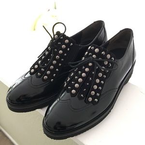 Paul Green black patent loafers size 8